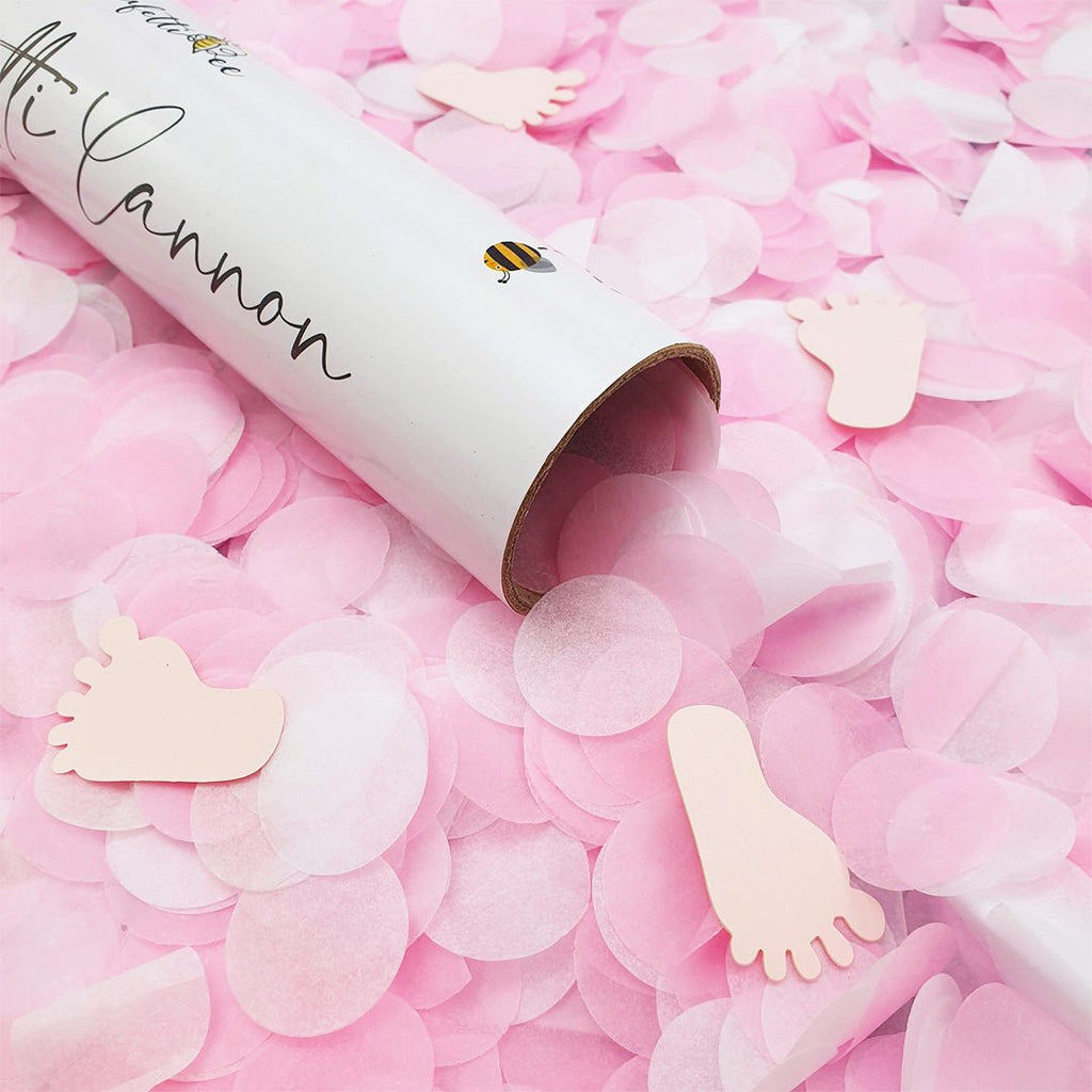 Biodegradable Pink Paper Gender Reveal Confetti Cannon - Confetti Bee