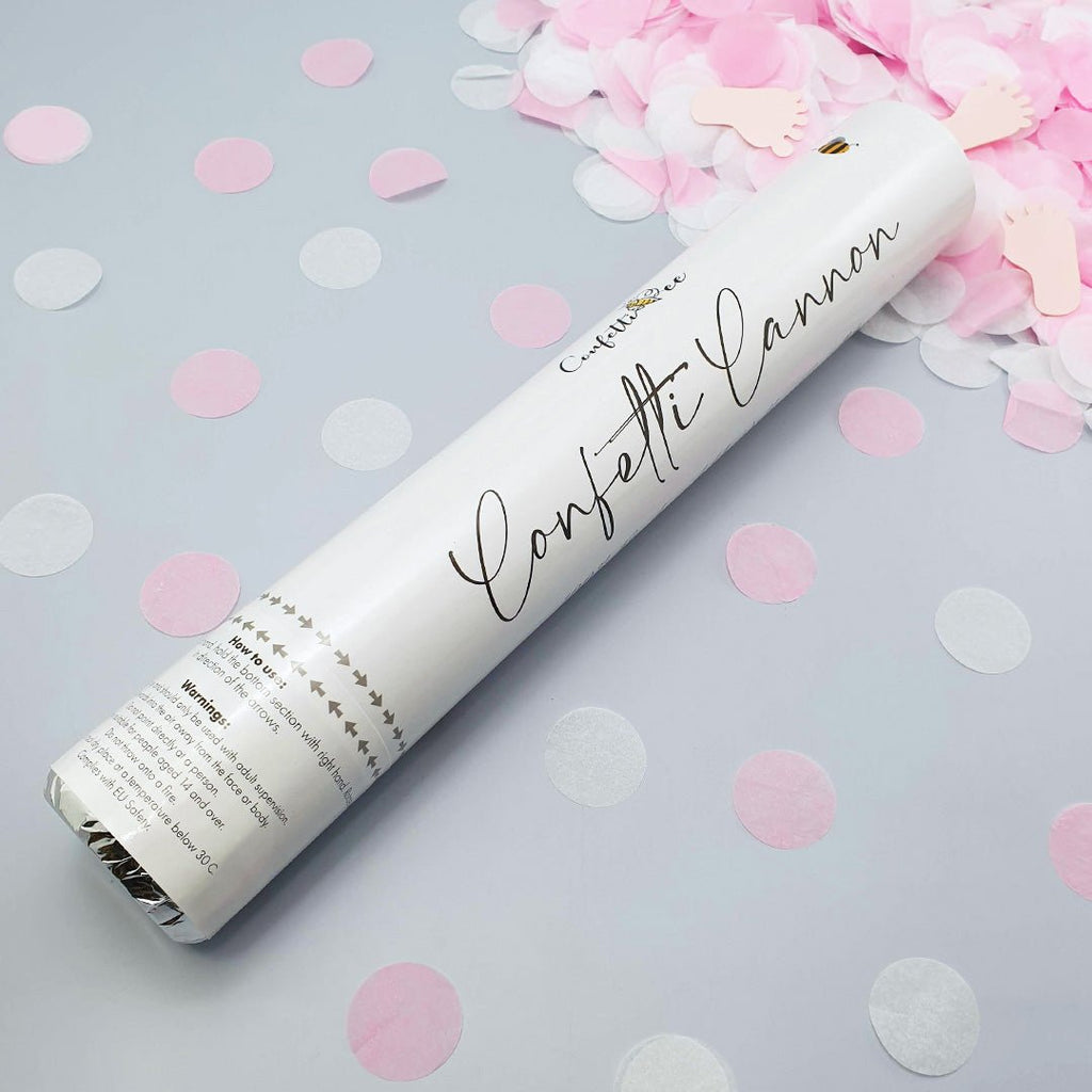 Biodegradable Pink Paper Gender Reveal Confetti Cannon - Confetti Bee