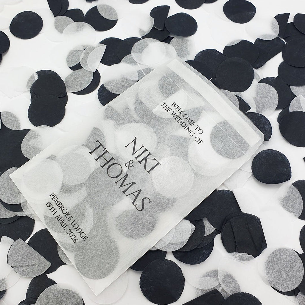 Black & White Paper Confetti - Confetti Bee