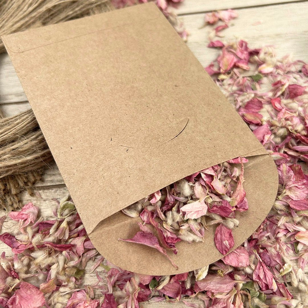 Confetti Kraft Brown Packets - Floral Design 1 - Confetti Bee