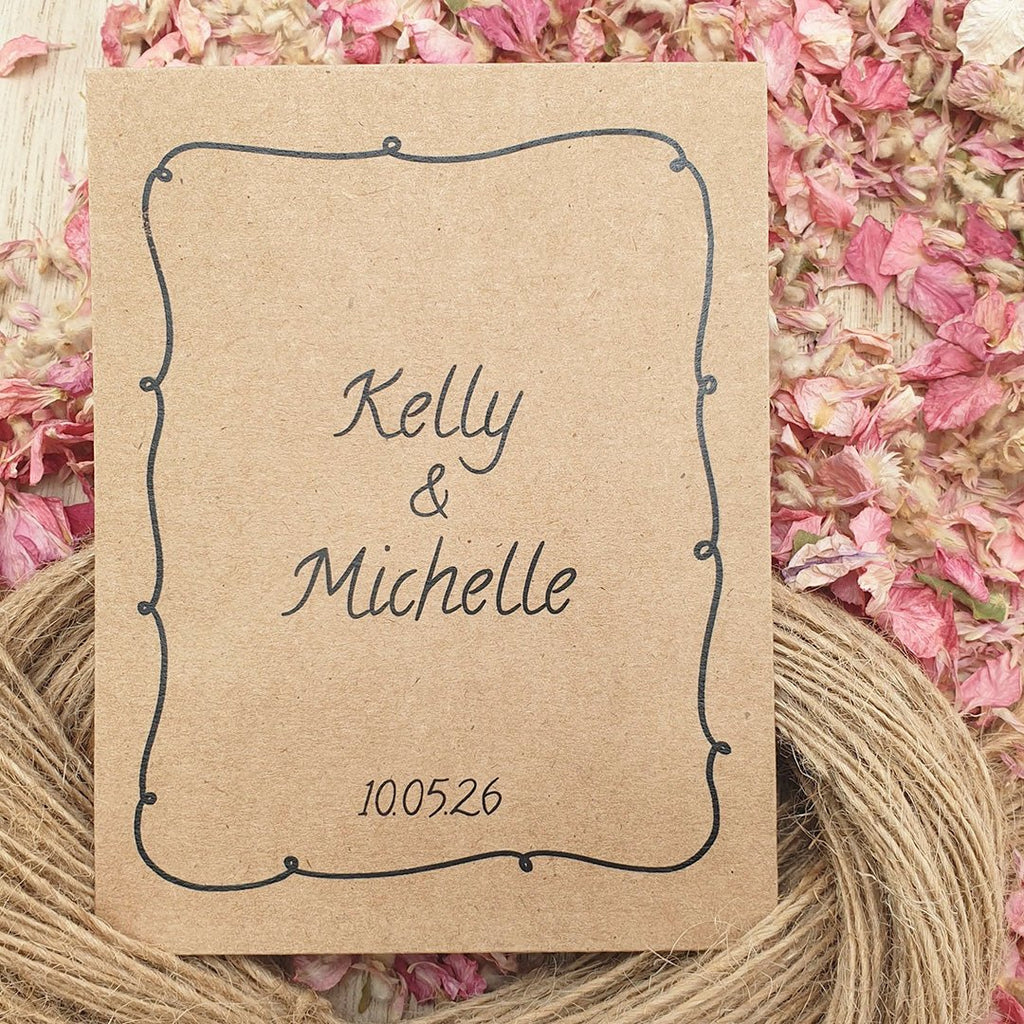 Confetti Kraft Brown Packets - Illustrated Design 1 - Confetti Bee