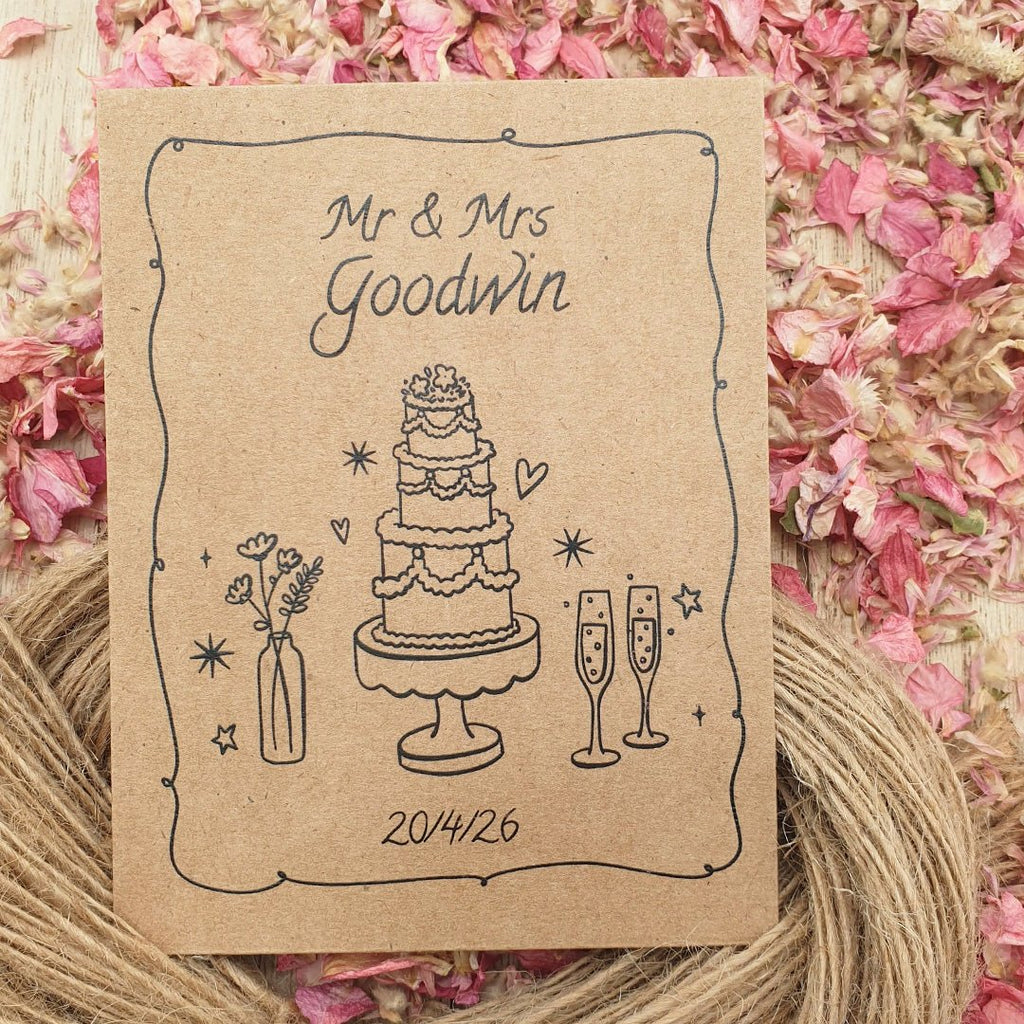 Confetti Kraft Brown Packets - Illustrated Design 9 - Confetti Bee