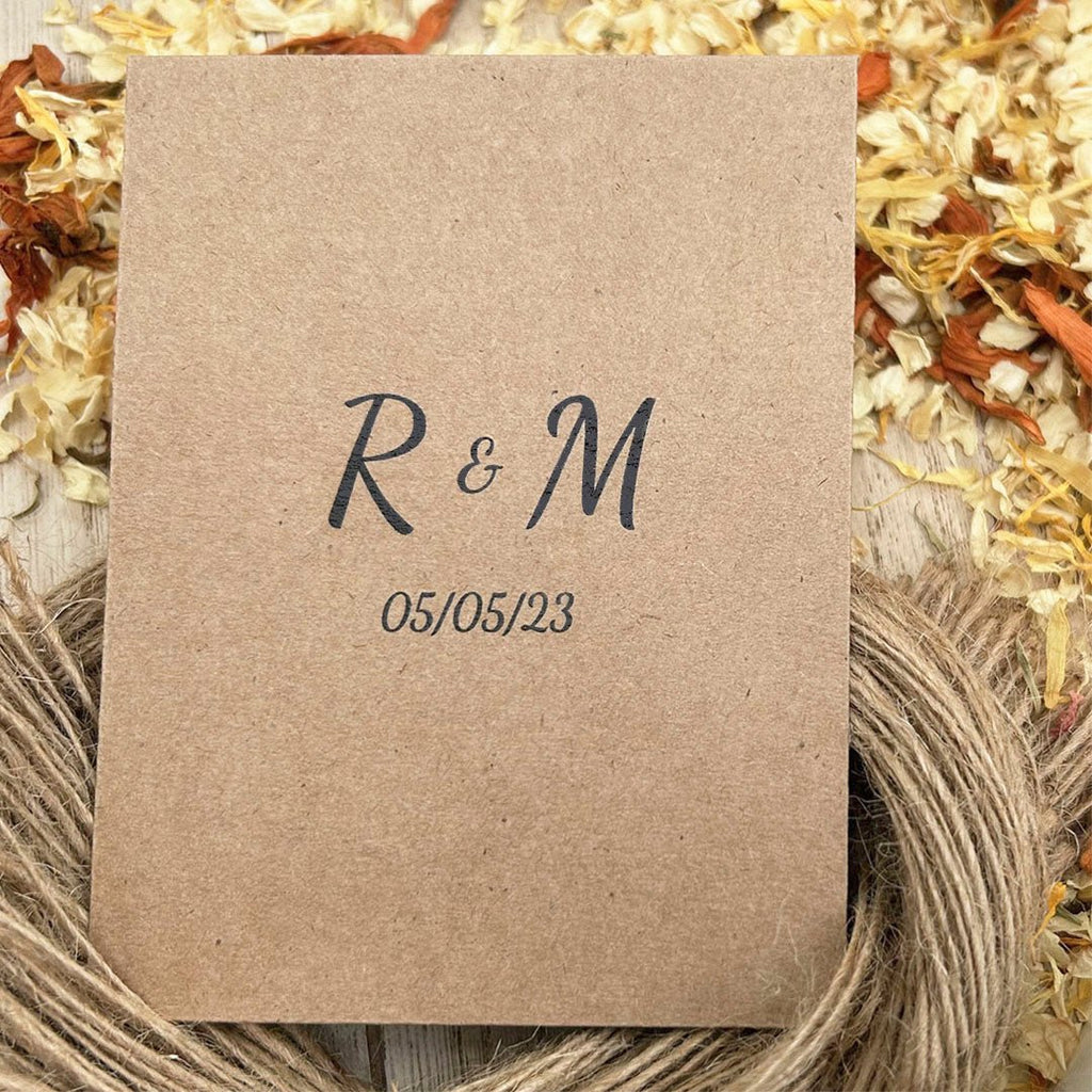 Confetti Kraft Brown Packets - Initials Design 3 - Confetti Bee