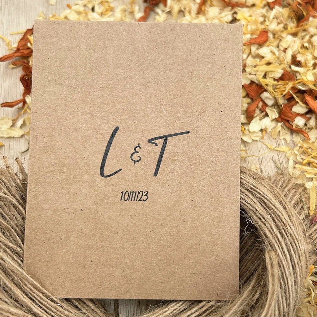 Confetti Kraft Brown Packets - Initials Design 5 - Confetti Bee