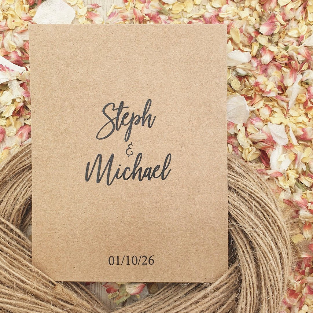 Confetti Kraft Brown Packets - Names Design 1 - Confetti Bee