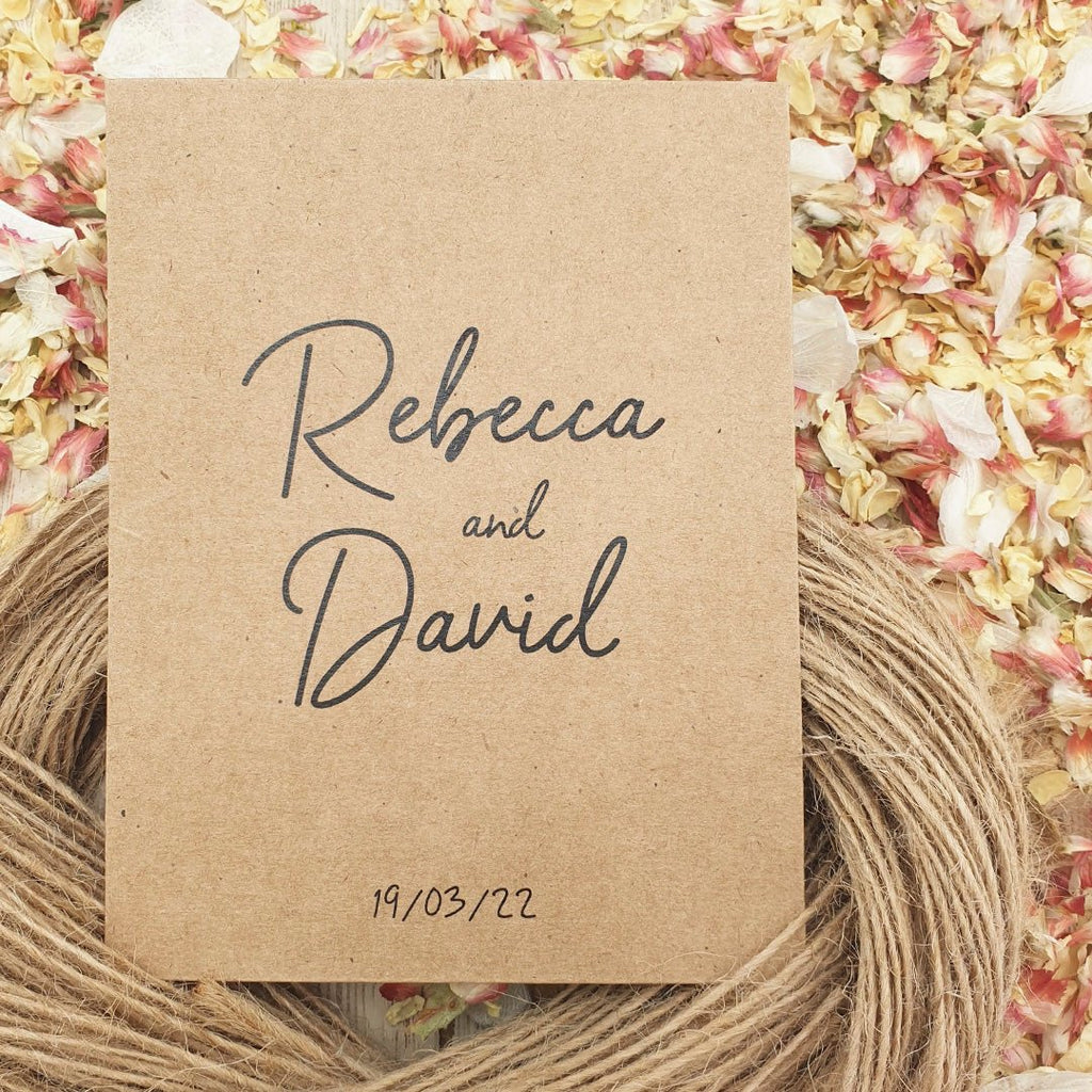 Confetti Kraft Brown Packets - Names Design 3 - Confetti Bee