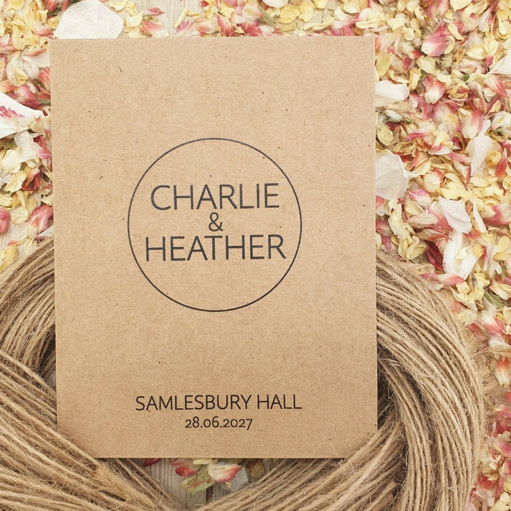 Confetti Kraft Brown Packets - Names Design 9 - Confetti Bee