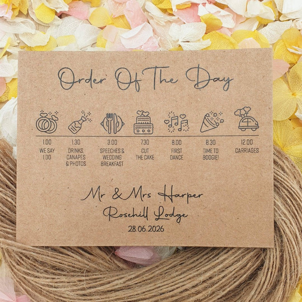 Confetti Kraft Brown Packets - Order Of The Day Design 3 - Confetti Bee