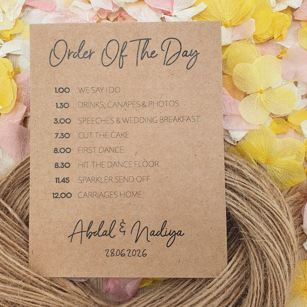 Confetti Kraft Brown Packets - Order Of The Day Design 4 - Confetti Bee