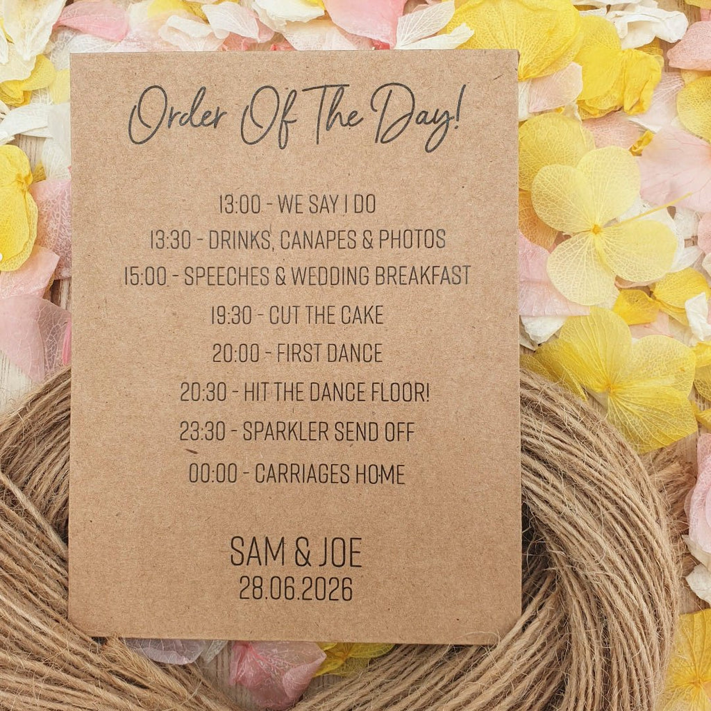 Confetti Kraft Brown Packets - Order Of The Day Design 5 - Confetti Bee