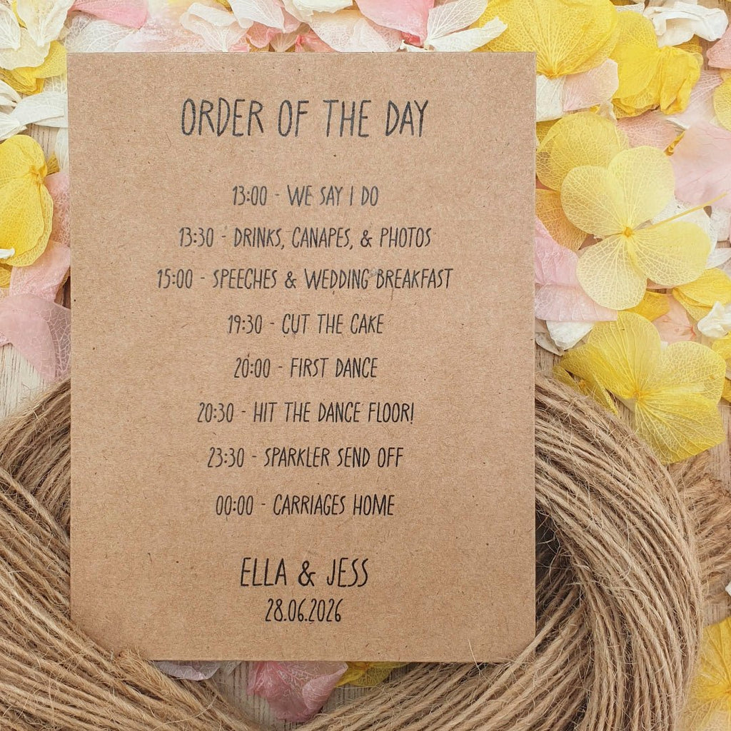 Confetti Kraft Brown Packets - Order Of The Day Design 6 - Confetti Bee