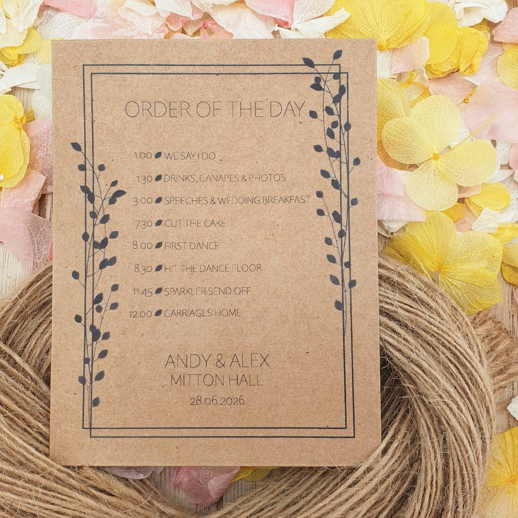 Confetti Kraft Brown Packets - Order Of The Day Design 7 - Confetti Bee