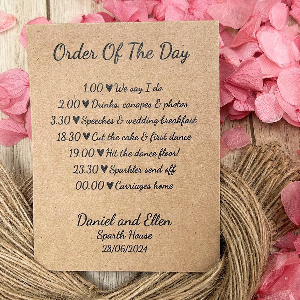 Confetti Kraft Brown Packets - Order Of The Day Heart Design 5 - Confetti Bee