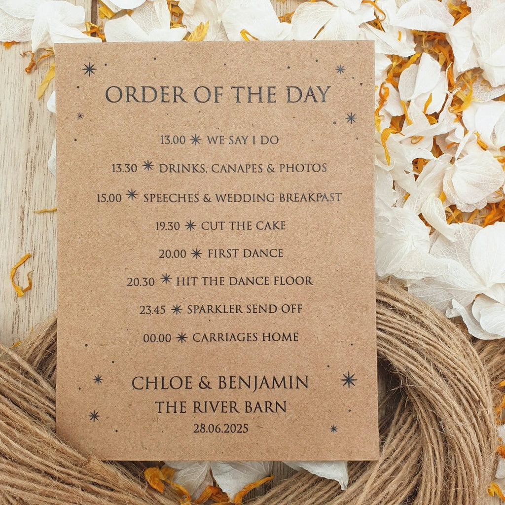 Confetti Kraft Brown Packets - Order Of The Day Stars Design 1 - Confetti Bee