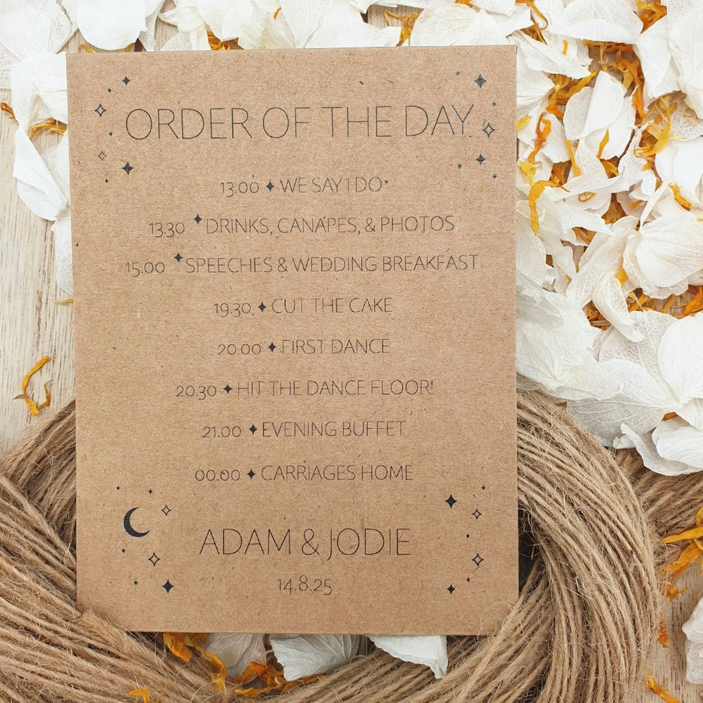 Confetti Kraft Brown Packets - Order Of The Day Stars Design 2 - Confetti Bee