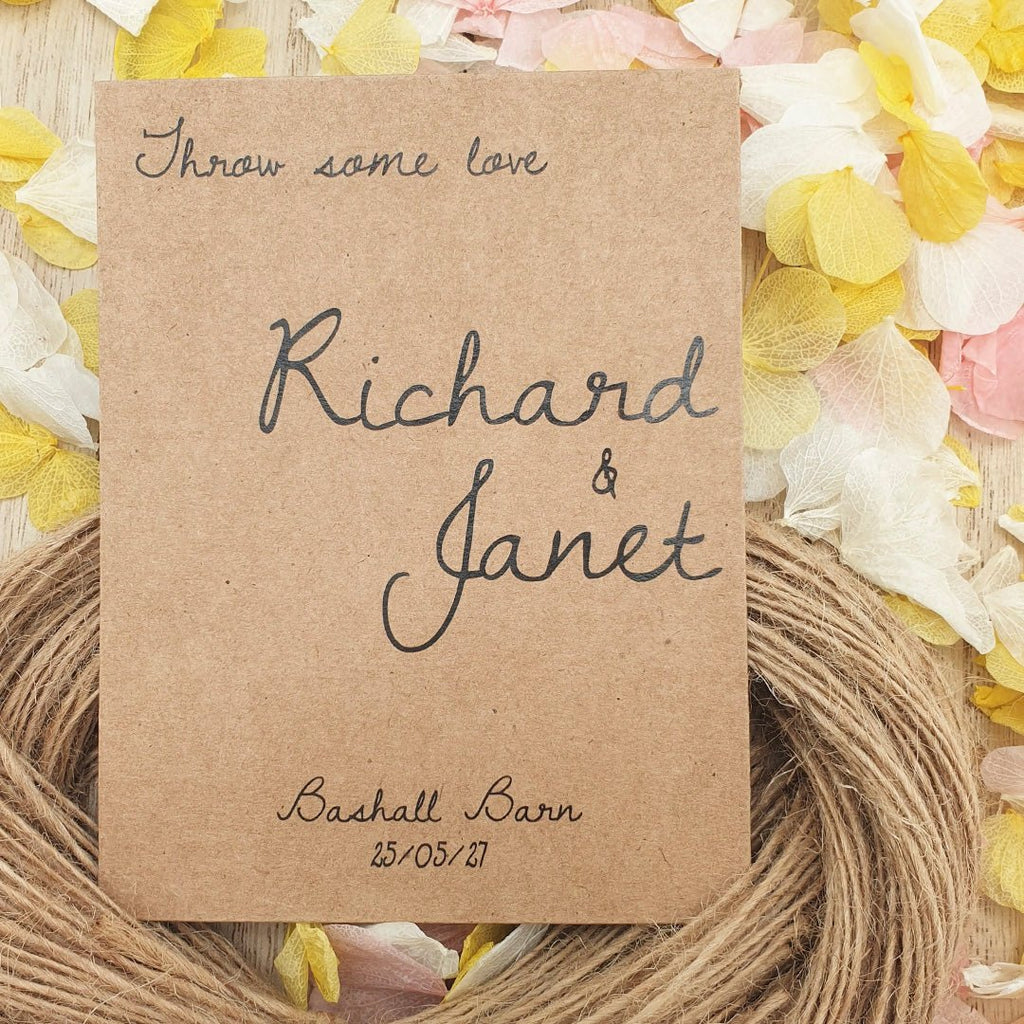 Confetti Kraft Brown Packets - Place Name Design 2 - Confetti Bee