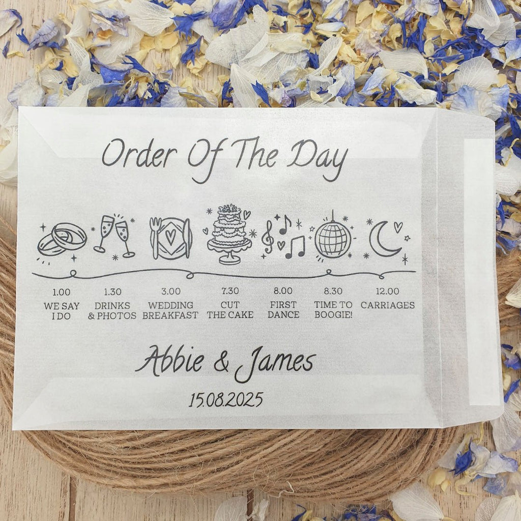 Confetti Packets - Order Of The Day Illustrated Design 1 - Confetti Bee