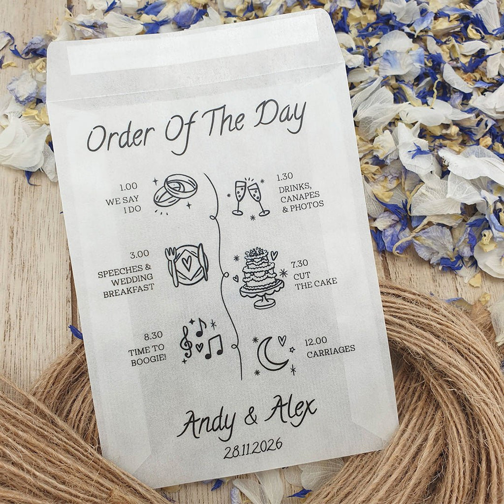 Confetti Packets - Order Of The Day Illustrated Design 2 - Confetti Bee