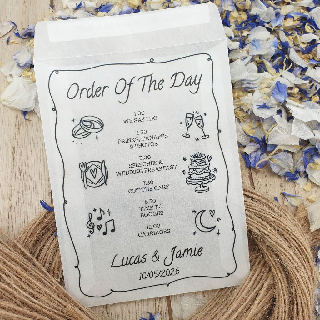 Confetti Packets - Order Of The Day Illustrated Design 3 - Confetti Bee