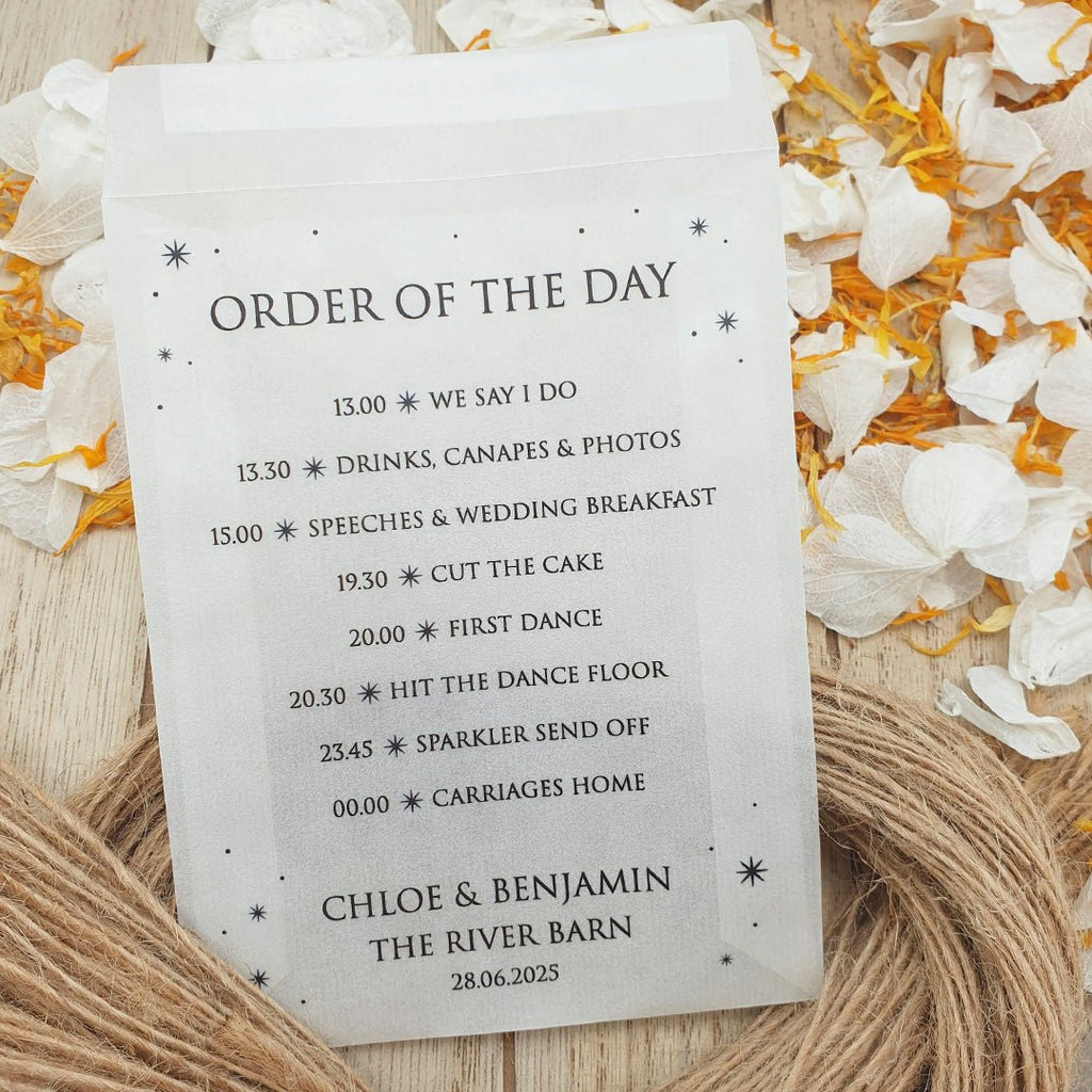 Confetti Packets - Order Of The Day Stars Design 1 - Confetti Bee