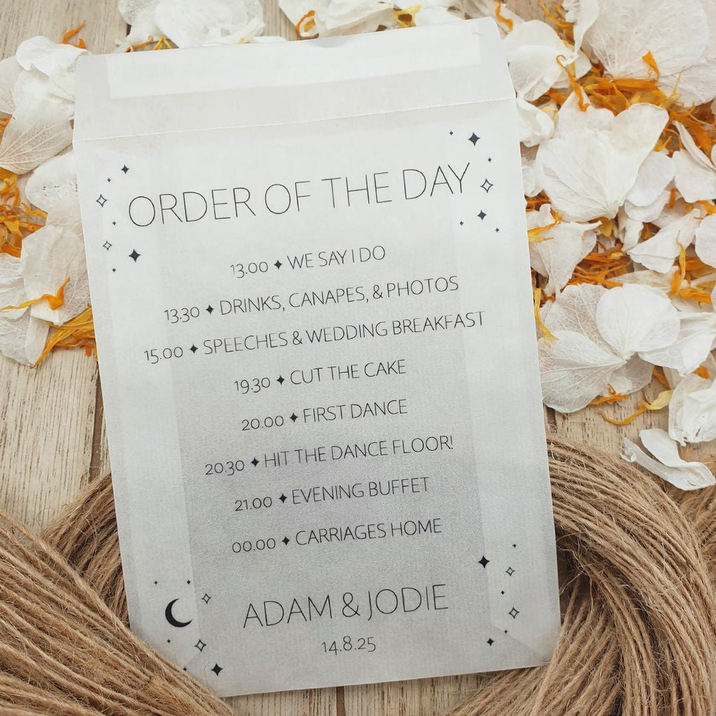 Confetti Packets - Order Of The Day Stars Design 2 - Confetti Bee