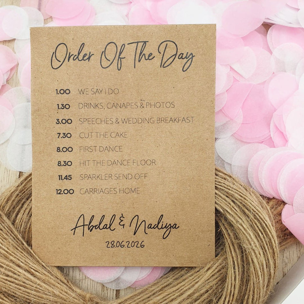 Pre Filled Order Of The Day Kraft Brown Paper Confetti Packets - Confetti Bee