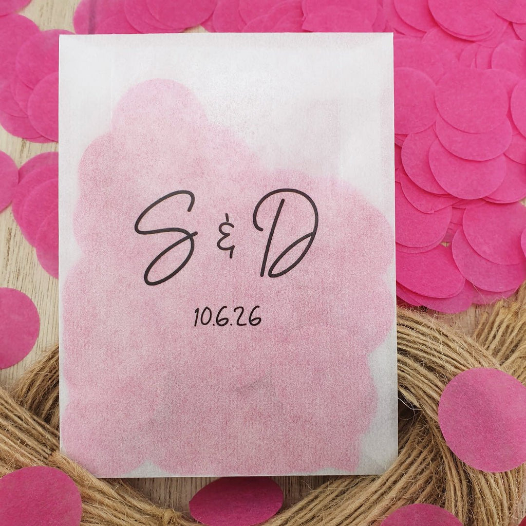 Pre Filled Personalised Paper Confetti Packets - Confetti Bee