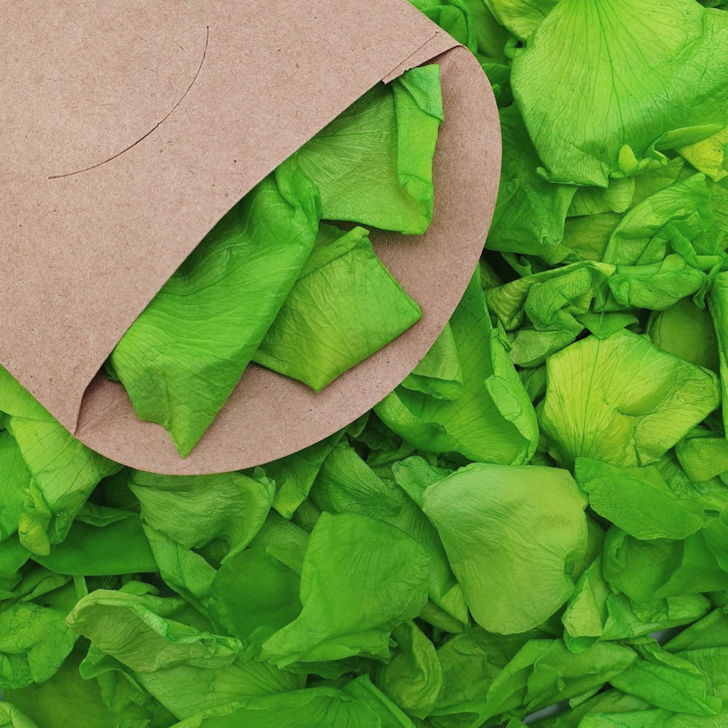 Vibrant Green Rose Petals - Confetti Bee